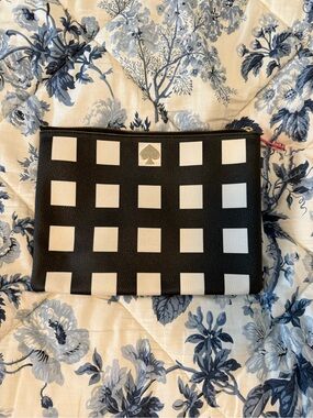 kate spade Black and White Spade Logo Zip Pouch